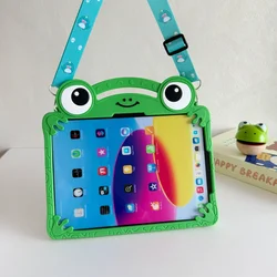 3D Cartoon Frog Soft Silicone Tablet Case - iPad 10th 2022 (With Strap)