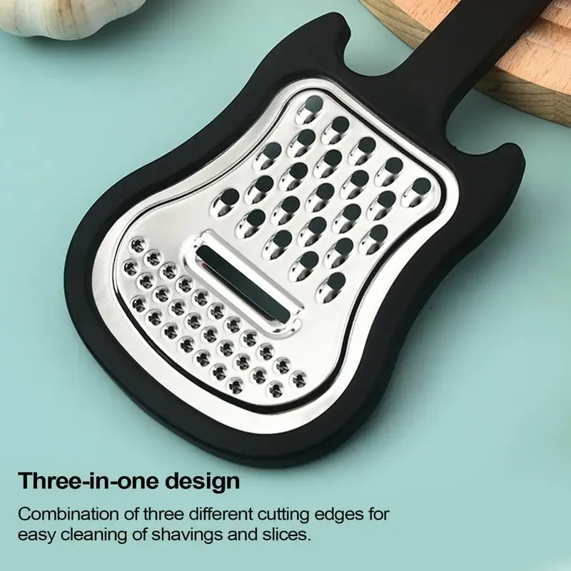 Multifunctional Guitar Shaped Cheese Grater Metal Fruit Pulp Shredder Crusher for Home Kitchen Vegetables Nuts Chocolate Ginger