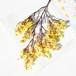 Elegant Cherry Blossom & Baby's Breath Faux Flower Arrangement for Wedding and Home Decor (Yellow)