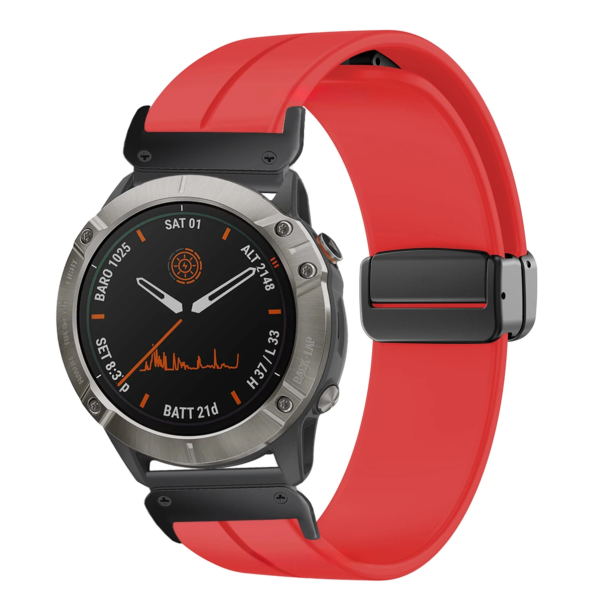 Magnetic Silicone Strap, Quick Fit No Gaps Sports Band, 22mm/26mm