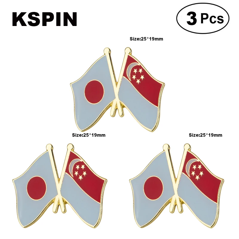 

Japan Singapore Frendship Flag Brooches Lapel Pin Flag badge Brooch Pins Badges