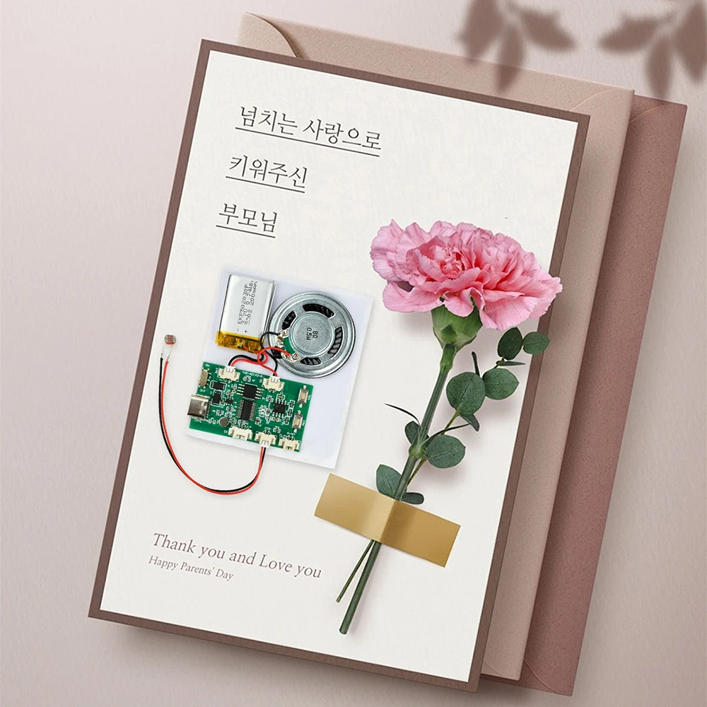 프로그래머블 8M 녹음 가능한 생일 카드 음악 음성 모듈 칩 DIY 음성 오디오 장난감 인사말 카드 버튼 라이트 컨트롤