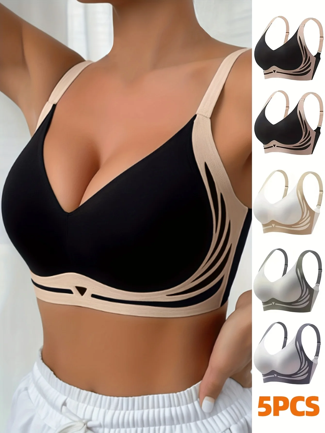 High-intensity sports bra for women - shock absorption, anti-sagging lining design, breathable elastic sport top.