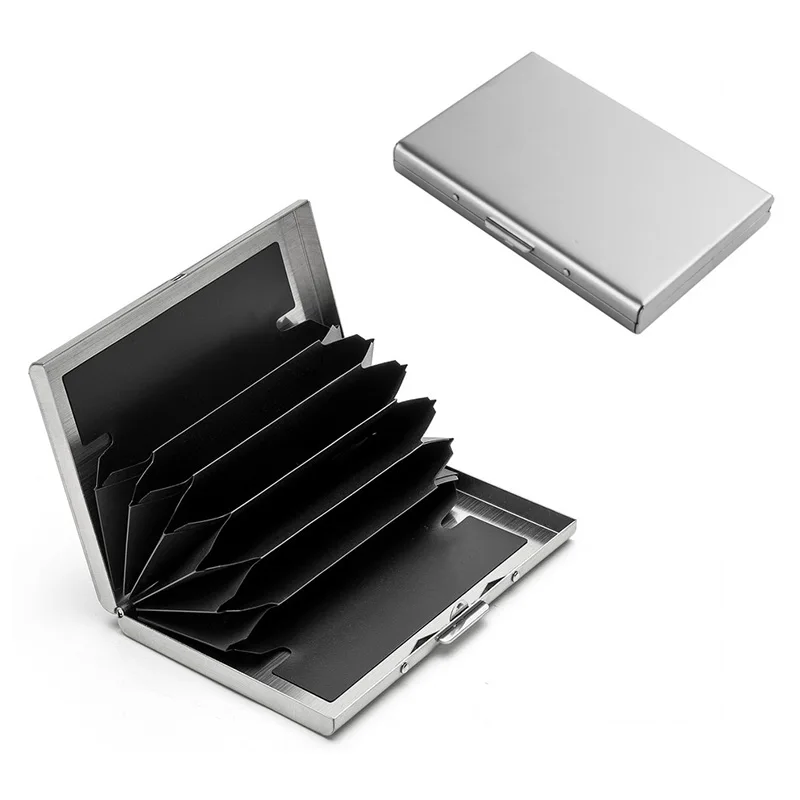 Stainless Steel Credit Card Holder Men Women Rfid Wallet Metal Case Porte Carte card holder