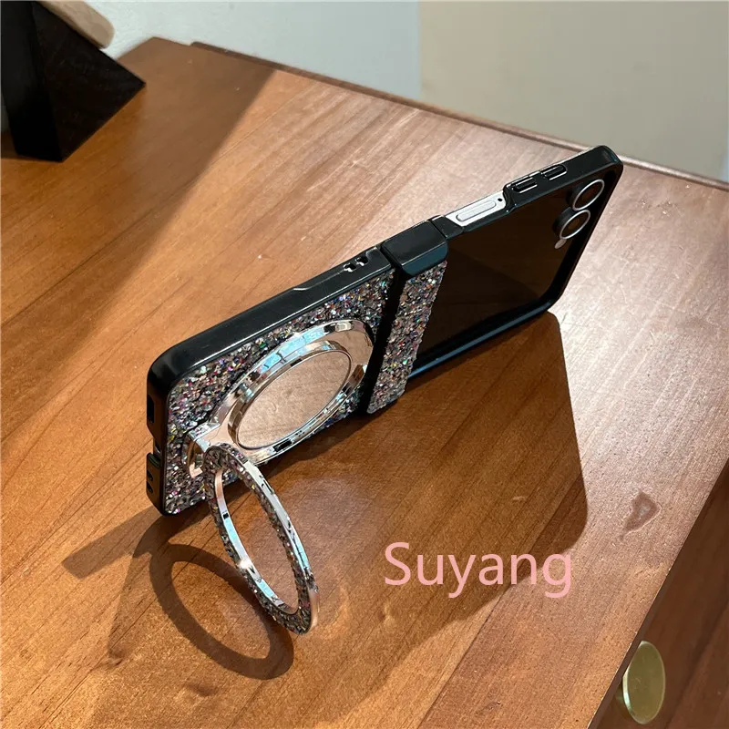 Magnetic Phone Case With Makeup Mirror For Samsung Galaxy Z Flip_voghion.com