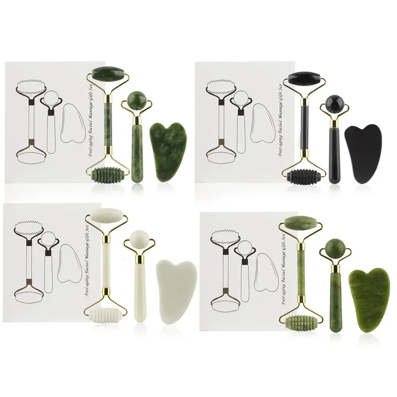 Natural Jade Stone Facial and Body Massage Tool Set - Revitalizing Spa Experience