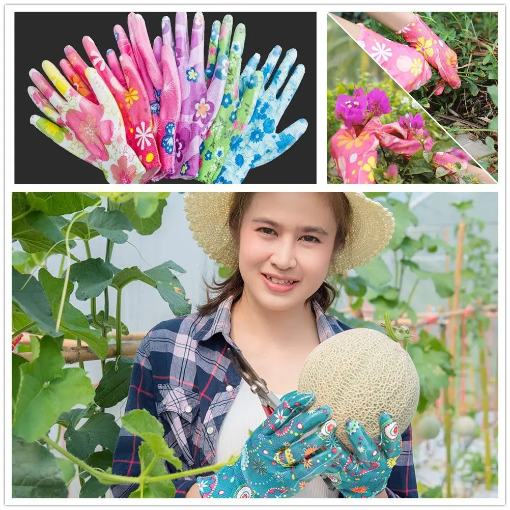 Planting Yard Cleaning Palm-Coated Floral Garden Gloves Women Non-Slip Working Gloves Non-Slip Household Labor Protection garden work gloves horticultural gloves safety gloves protective gloves cleaning gloves