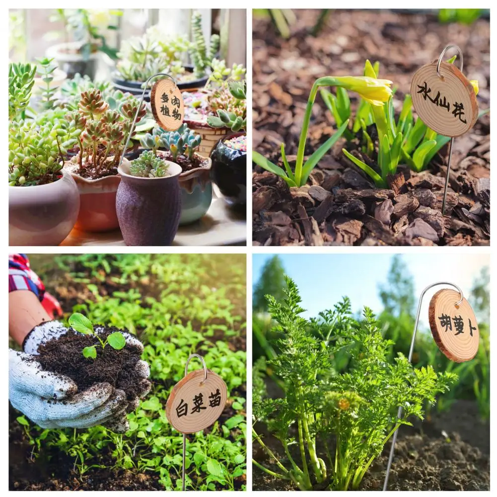 

Plant Marker Pen 20psc/set Wooden Plant Label with Marker Pen Garden Markers Stakes for Flowers Herbs Potted Plants Natural Fir