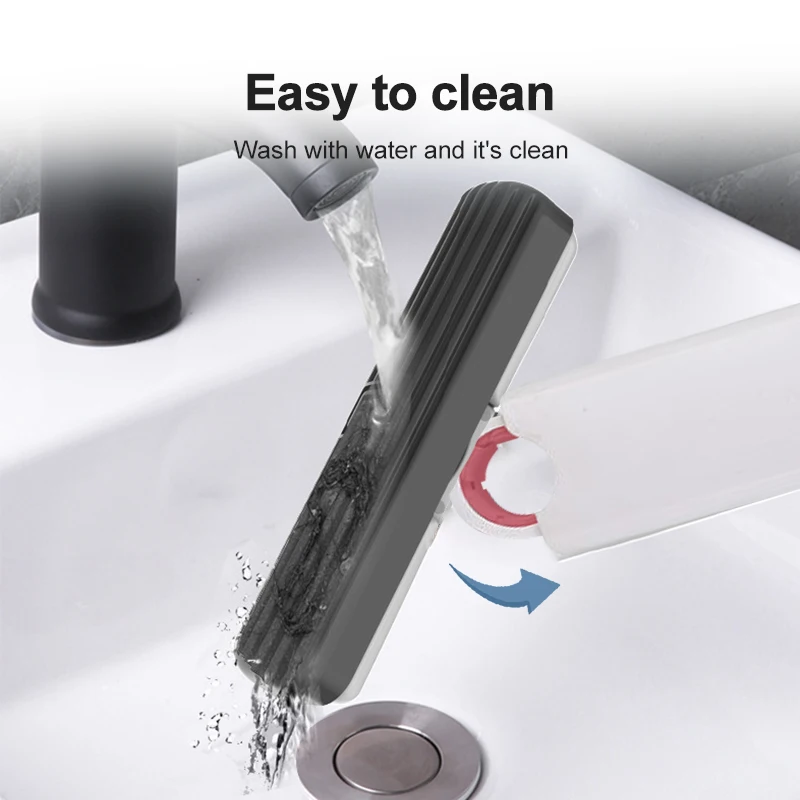 Powerful Squeeze Mini Mop Folding Home Cleaning Mops With Sponge Self-squeezing Floor Washing Mops Desk Window Car Clean Tools 2