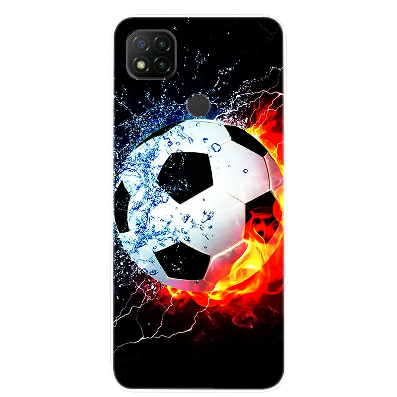 Football-Themed Soft Silicone Phone Case Cover, Compatible with Select Xiaomi Redmi Models