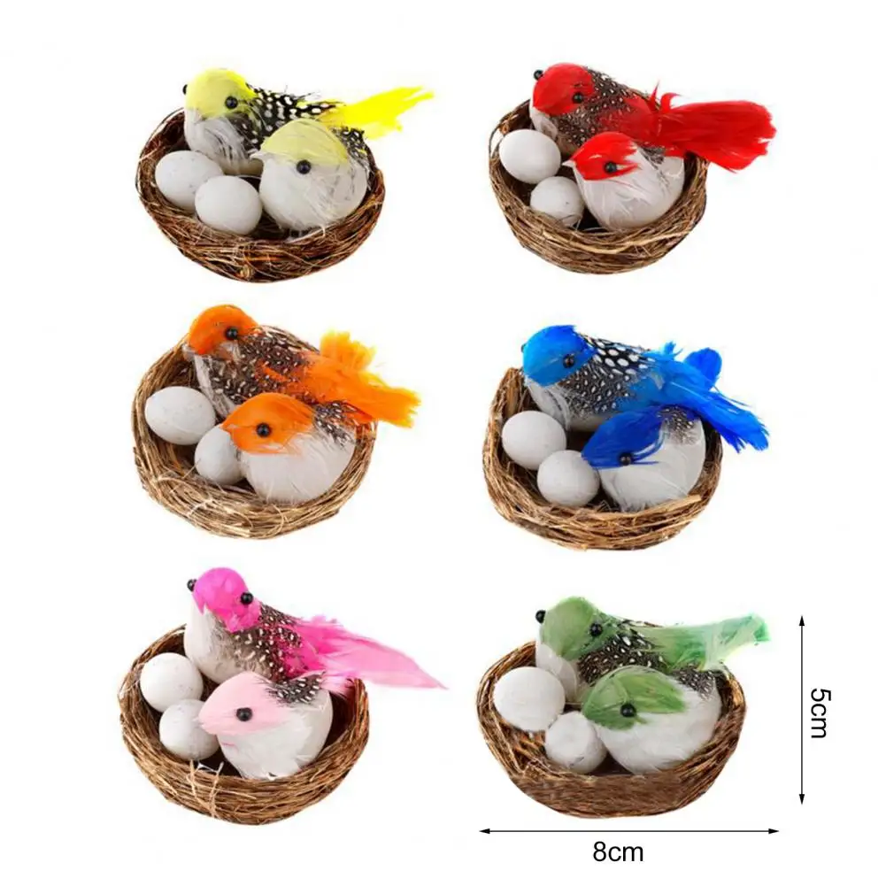 1 Set Artificial Bird Nest Realistic Looking Eco friendly Creative Craft Birds Statue Fake Bird Nest for Home