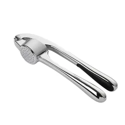 Premium Stainless Steel Garlic Press - Easy Squeeze & Clean Kitchen Tool (Silver)