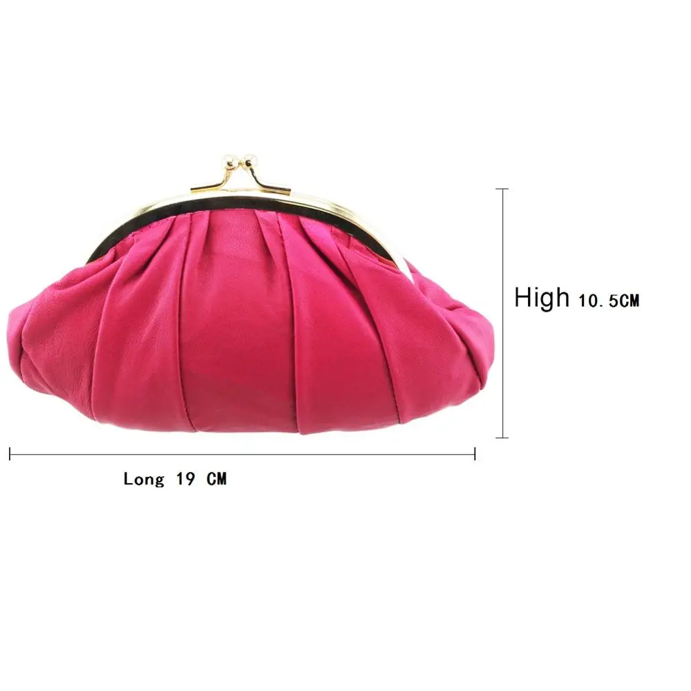 NICOLE & CO Genuine Leather Coin Purse Womens Sheepskin Change Purse Metal Hasp Closure Card Holder Wallet new Small Bag fashion