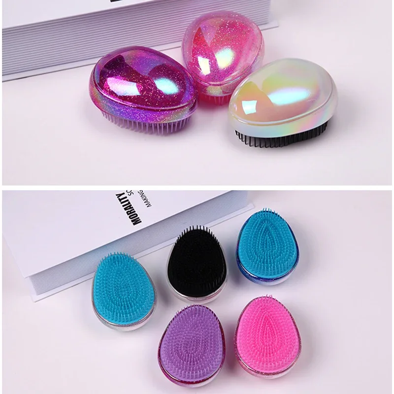 Hair Brush Comb Baby Hair Comb Soft Tangle Hair Brush Egg Shaped Detangling Brush Anti-knot Combs Hairdressing Comb Massage Comb Hair Care Baby Combs