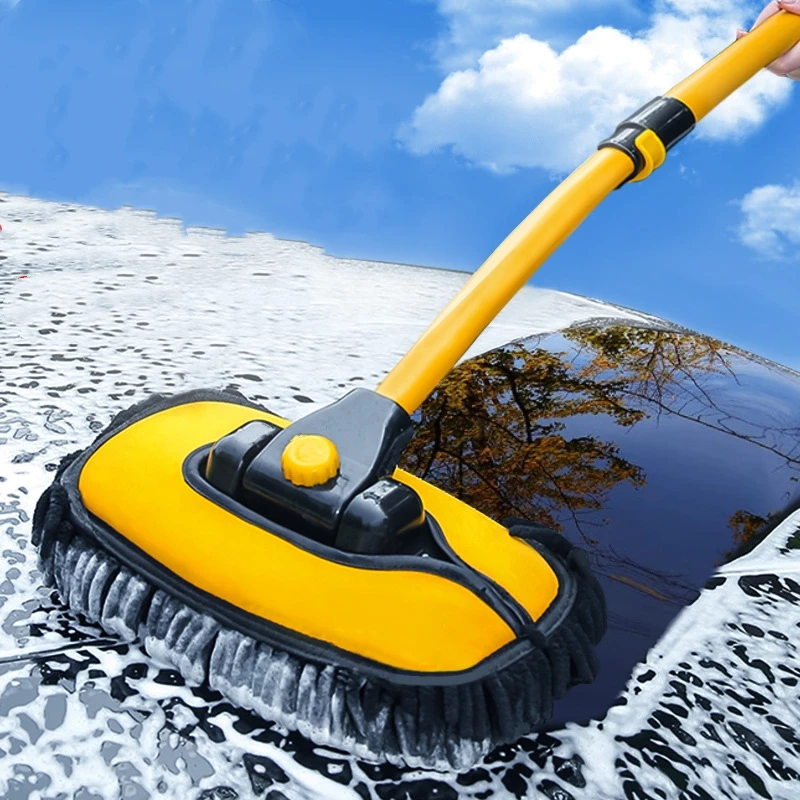 

New Car Wash Mop Cleaning Brush Telescoping Long Handle Cleaning Mop Retractable Bent Bar Car Wash Brush Car Cleaning Tools
