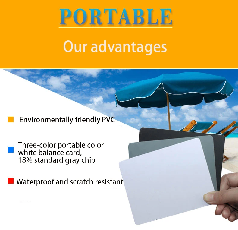 White Balance Card 18% Neutral Grey Card for Canon Nikon Pentax for Color Test Chart