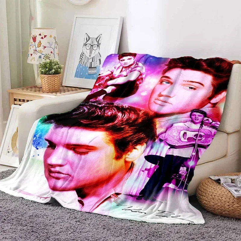 E-Elvis Presley Throw Blanket Soft Flannel Thin for Bed Sofa Cover Bedspread Home Deco picnic cooling blankets for beds gift 3