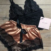 Pajama Sets Sexy Pajamas for Women 2 Pieces Top Shorts Set Sleepwear Clothes Lace Pajamas Underwear Lingerie 5