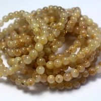 Meihan Natural Gold Rutilated Quartz Smooth Round Loose Stone Beads For Jewelry Making Design Arcane Birthstone gift 2
