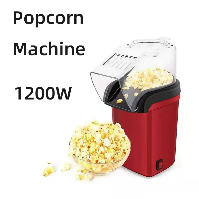 1200W Mini Hot Air Popcorn Maker Household Small Electric Popcorn Machine with Simple Operation, Transparent Cover