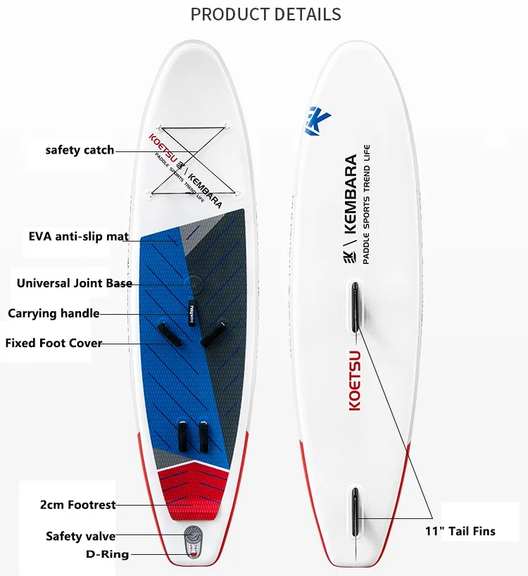 ２セット　新品　koetsu サーフボード　テールフィン　青　赤　22cm 新品未使用サーフボード インフレータブルSUPボードサーフボード