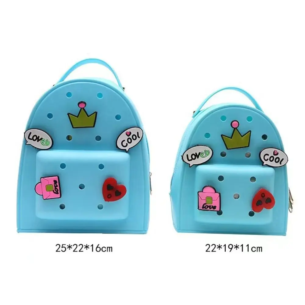 Fashion Adjustable Straps Silicone Backpack Waterproof Zippered Kids Schoolbags Durable Soft Kindergarten Knapsack Ladies