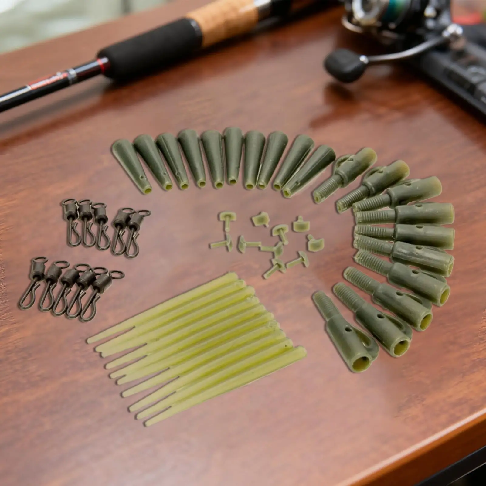 50PCS/lot Carp Fishing Accessories Lead Clip Quick Change Swivel Tail ABS Anti Tangles Sleeves For Carp Rigs Fishing Tackle