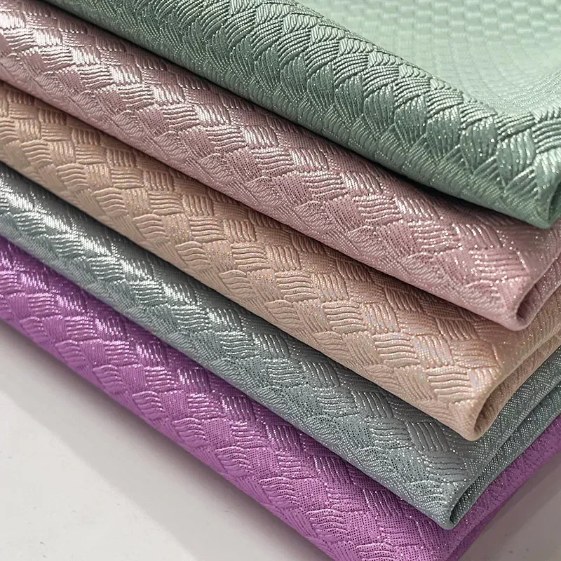 

Raffia Weaving Faux Leather Bump Texture Synthetic Leather Fabric Roll for upholstery interior car DIY sofa sewing Bag Material