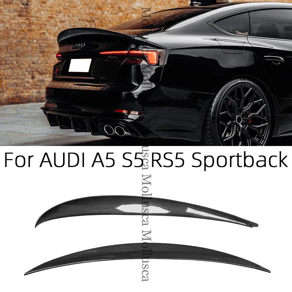 For AUDI A5 S5 RS5 B9 4Door Sportback R/HK/S/M4 Style Carbon fiber Rear  Spoiler Trunk Wing 2016-2023