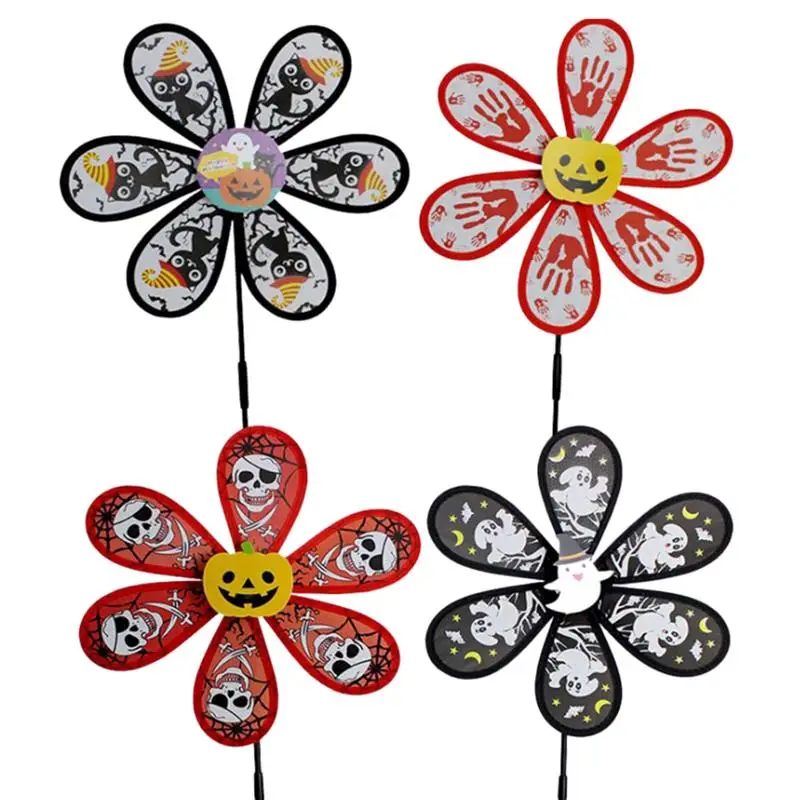

4 Pcs Windmill Single Pinwheels for Yard and Garden Halloween Yard Sign Ghost Festival Windmill Halloween Party Favors