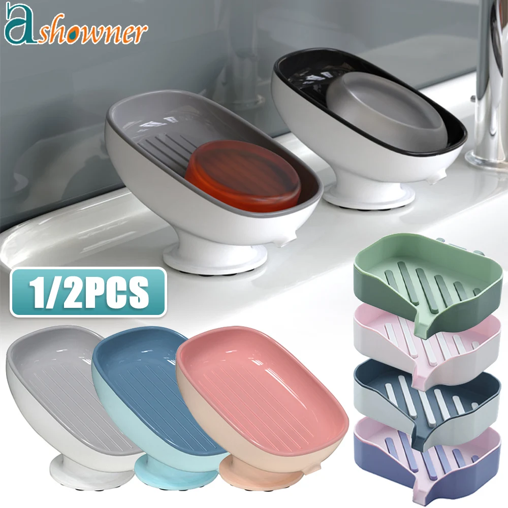 Soap Dish Suction Cup Shower Sponge Container Super