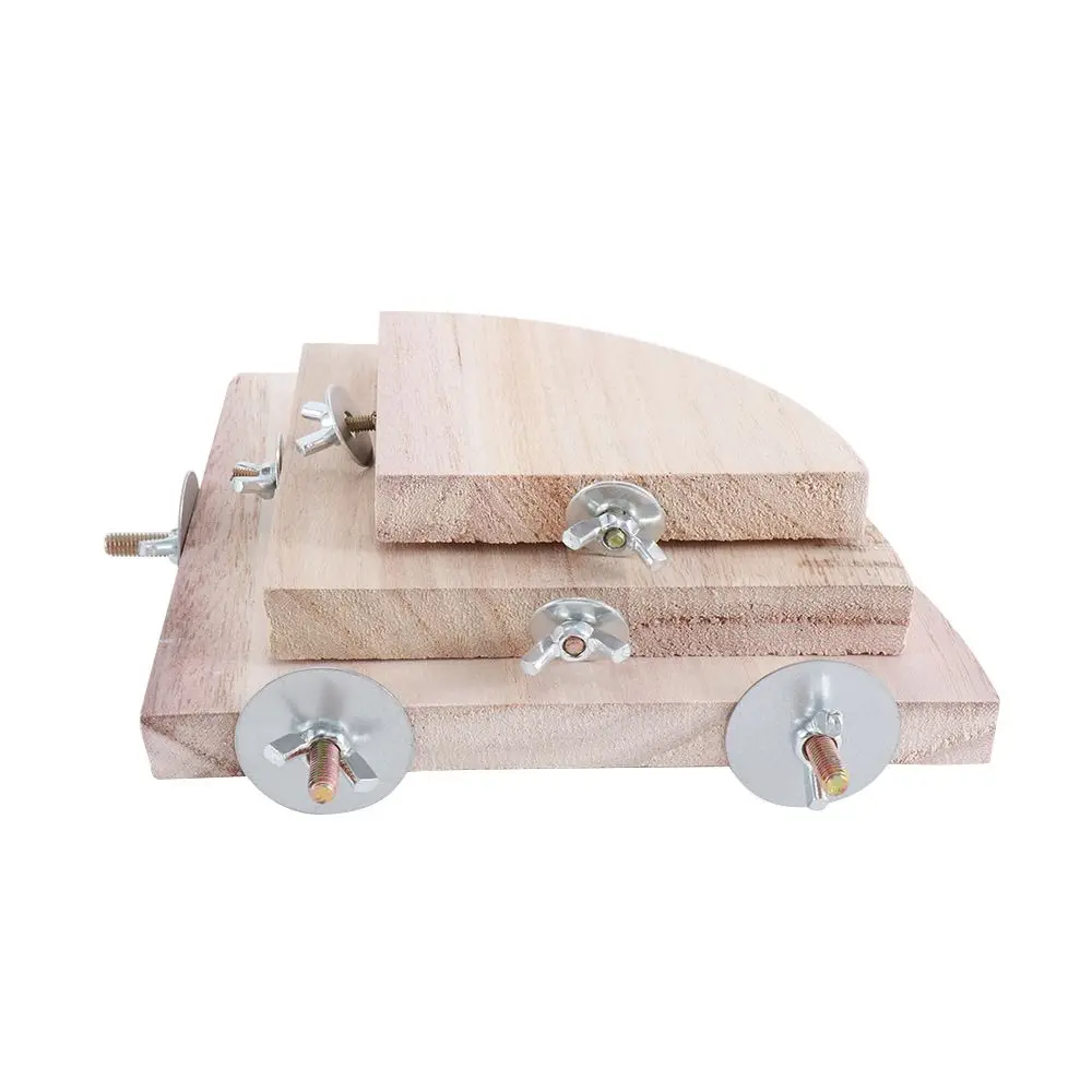 1Pc Bird Parrot Wood Platform Stand Rack Toys for Bird Cage