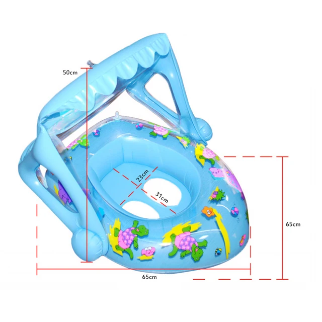 Inflatable Swimming Ring Toddler Swim Boat Swimming Training Baby Swimming Ring Child Swimming Pool Water Seat With Canopy 6