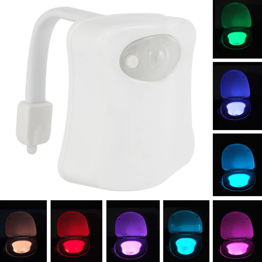 D5 16/8 Color Backlight for Toilet Bowl WC Toilet Seat Night Light Lamp  with Motion Sensor Smart Bathroom Toilet LED Night Light - AliExpress