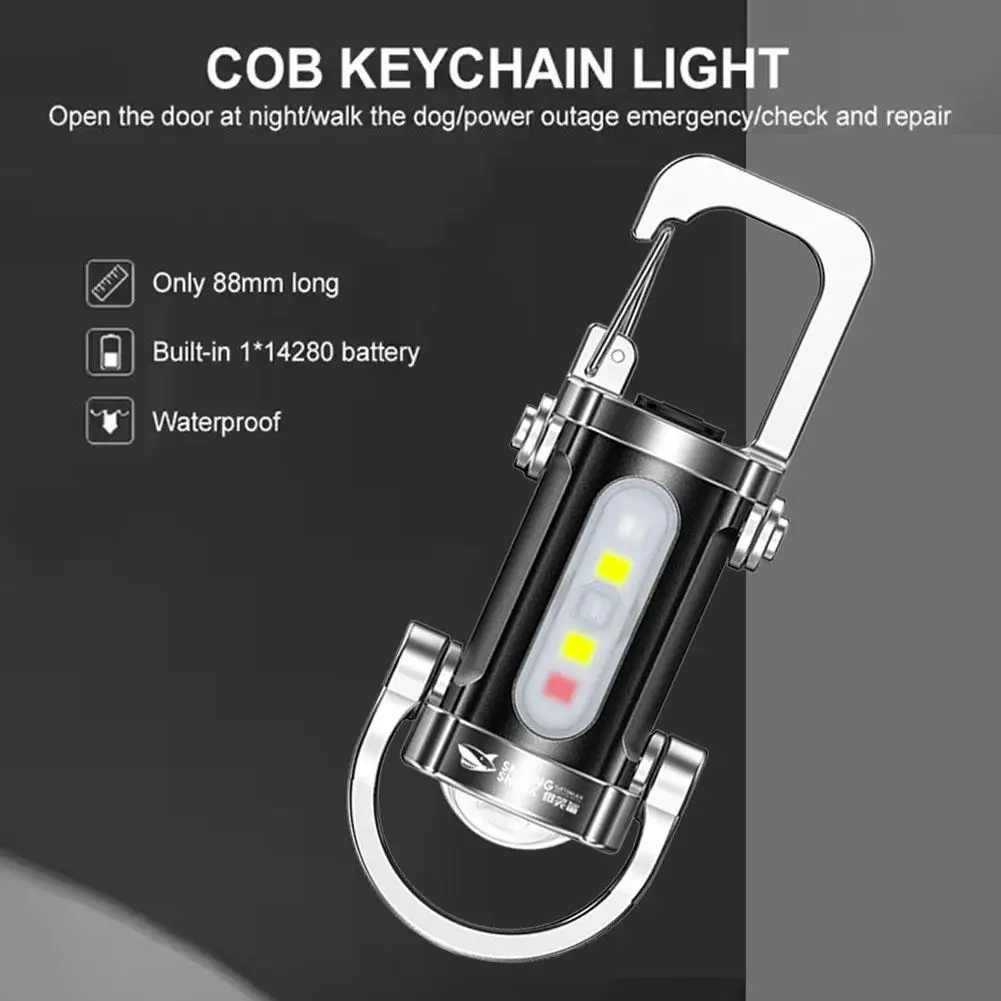 Waterproof Rechargeable Keychain Flashlight for Hiking and Emergency