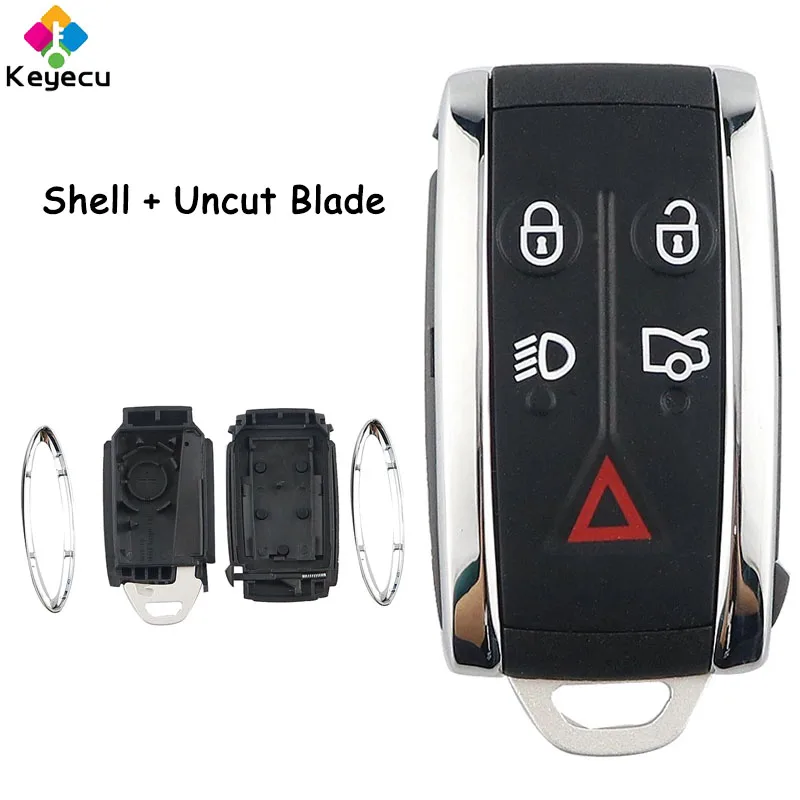 

KEYECU Smart Prox Remote Car Key Shell Case Cover With 5 Buttons Fob for Jaguar XF XK XKR X-Type S-Type 2007 2008 2009 2010 2012