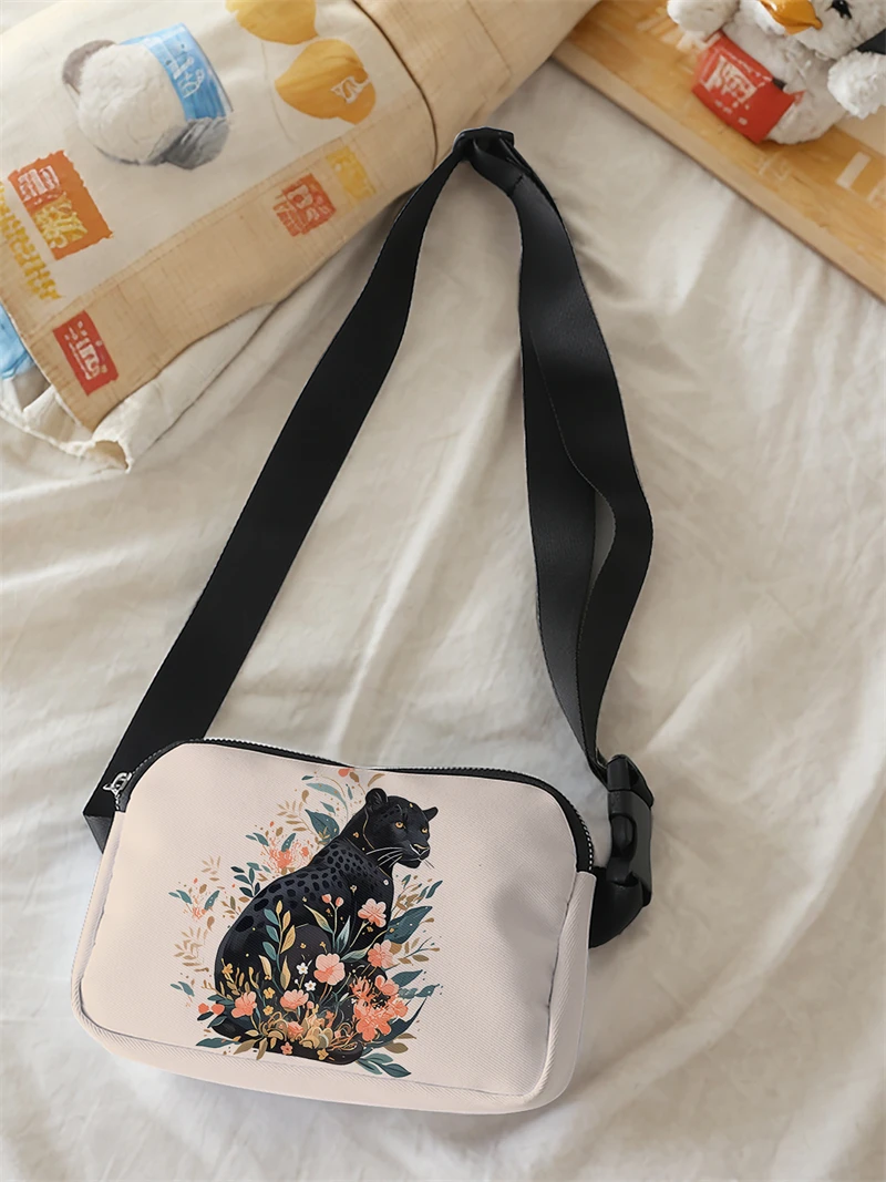 1pc,Leopard Fashion Adjustable Crossbody Bag, Neutral Sports Waist Bag, Suitable for Running