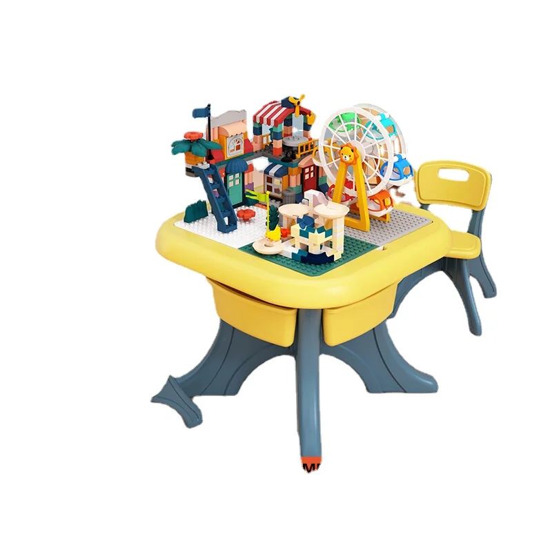 

HXL Multifunctional Building Block Table Children's Large Particle Building Blocks Assembled Educational Toy Table
