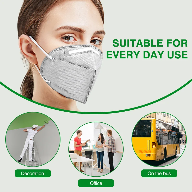 KN95 Mask POWECOM Activated Carbon kn95mask Safety and Breathable Face Masks Protective Anti-Dust Mouth Mask Mascarilla 5