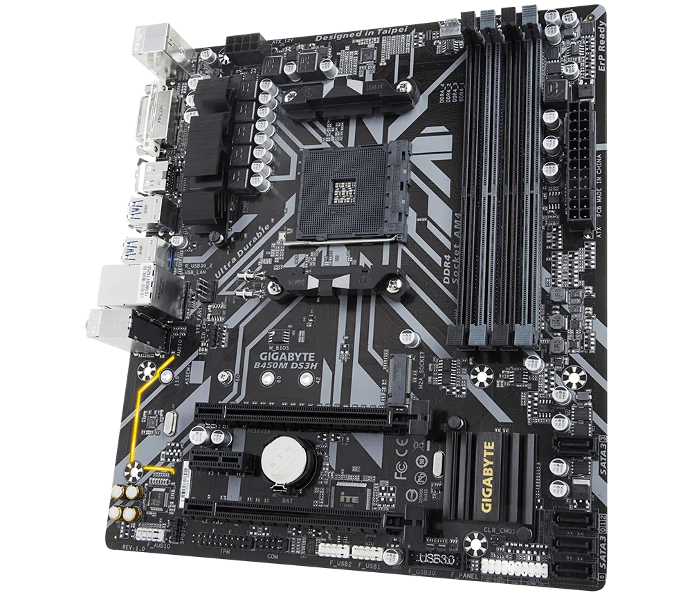 Usado Gigabyte Ga-b450m Ds3h para Amd Am4 Ryzen 1th.2th.3th. Athlon Usb3.1 Hdmi M.2 B450 Micro-placa-mãe do Computador Desktop Atx - Imagem 3