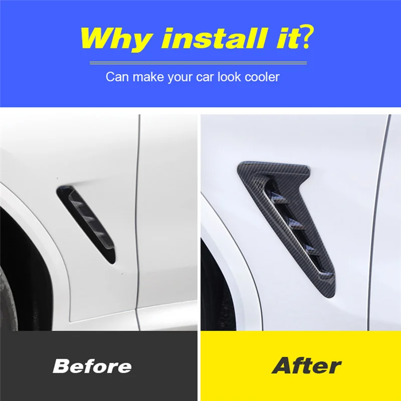BMW X3 G01 X4 G02 2018-2024 자동차 스타일링 벤트 펜더 액세서리 카본 파이버 1쌍 앞쪽 펜더 에어 아울렛 커버 트림