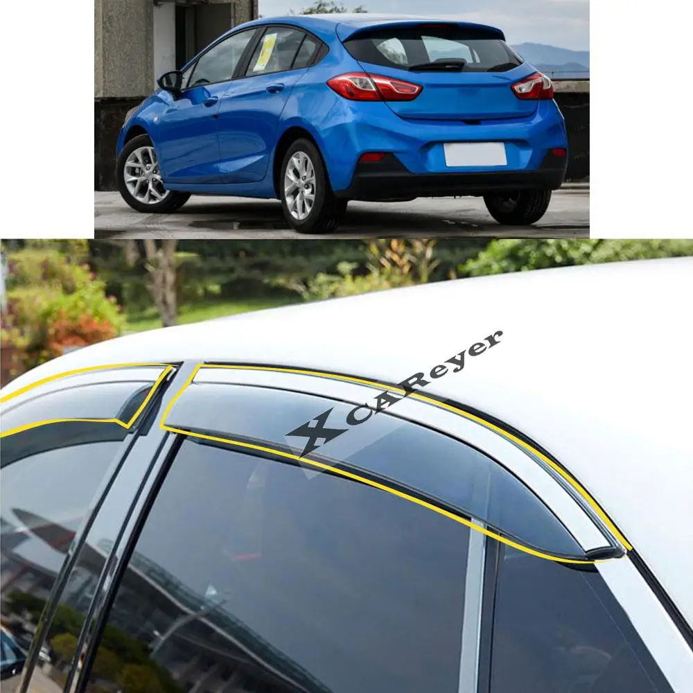 

For CHEVROLET Cruze Hatchback 2017 2018 2019 2020 2021 Car Sticker Plastic Window Glass Wind Visor Rain/Sun Guard Vent Parts