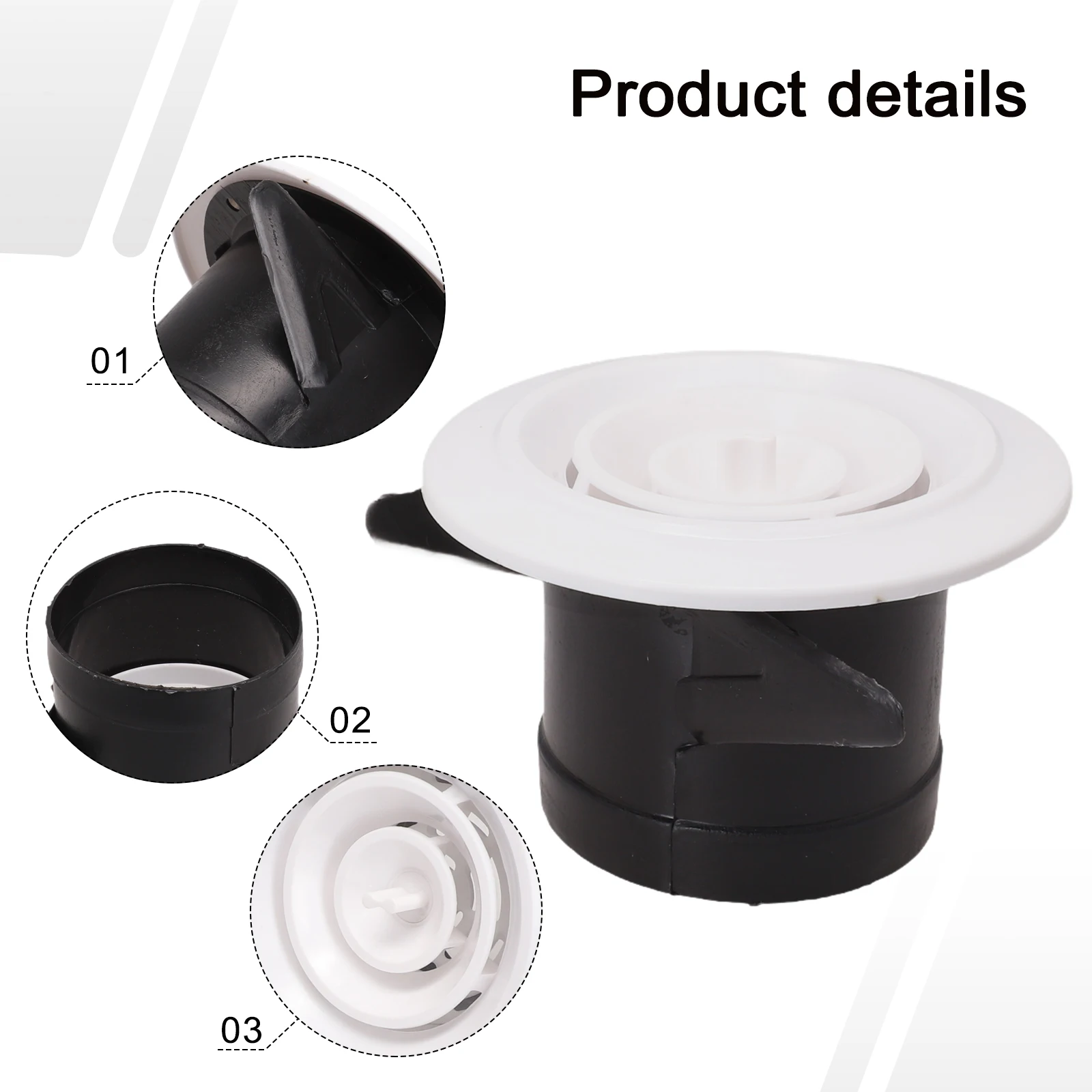 

Exhaust Fans Vent Vent Cover 75-200mm Adjustable Adjustable Ventilation Round Ventilation Grille Versatile Application