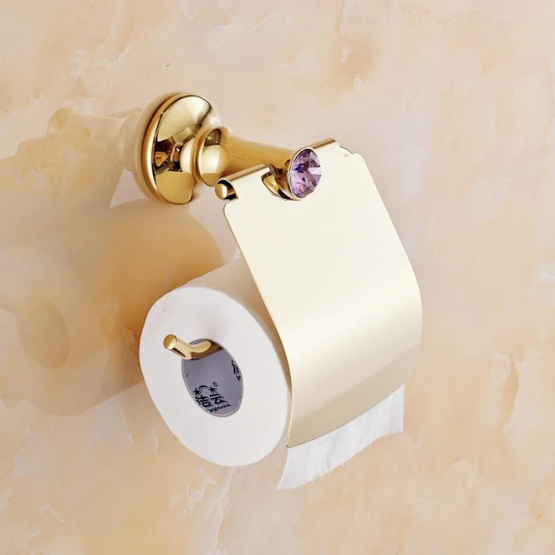 

Полированный Золотой Твердый латунный держатель для туалетной бумаги/коробка для салфеток роскошный высококачественный настенный держатель для рулона наборы аксессуаров для туалета W