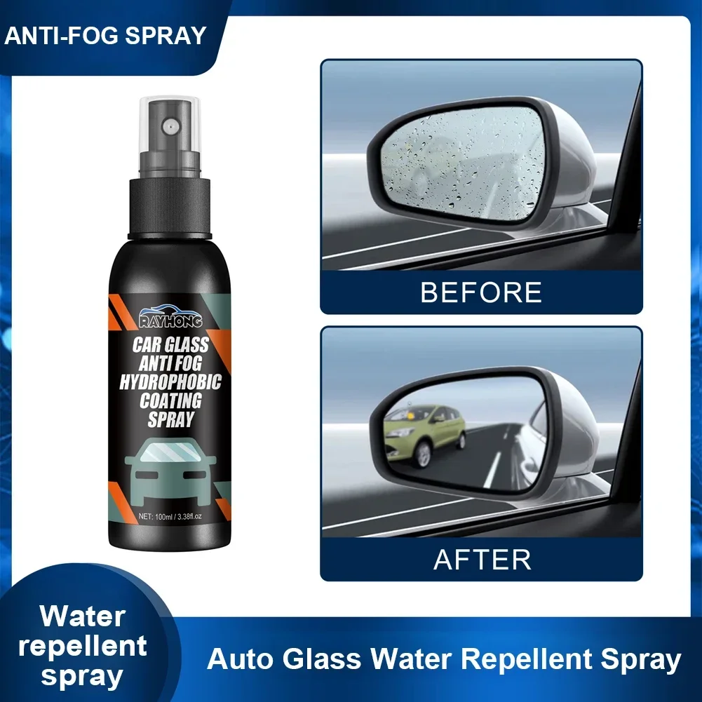 2024 New 100ml Car Window Sight Coating Spray Glass Cleaner Waterproof  Rainproof Anti-Fog Agent Water Repellent Auto Accessories - AliExpress