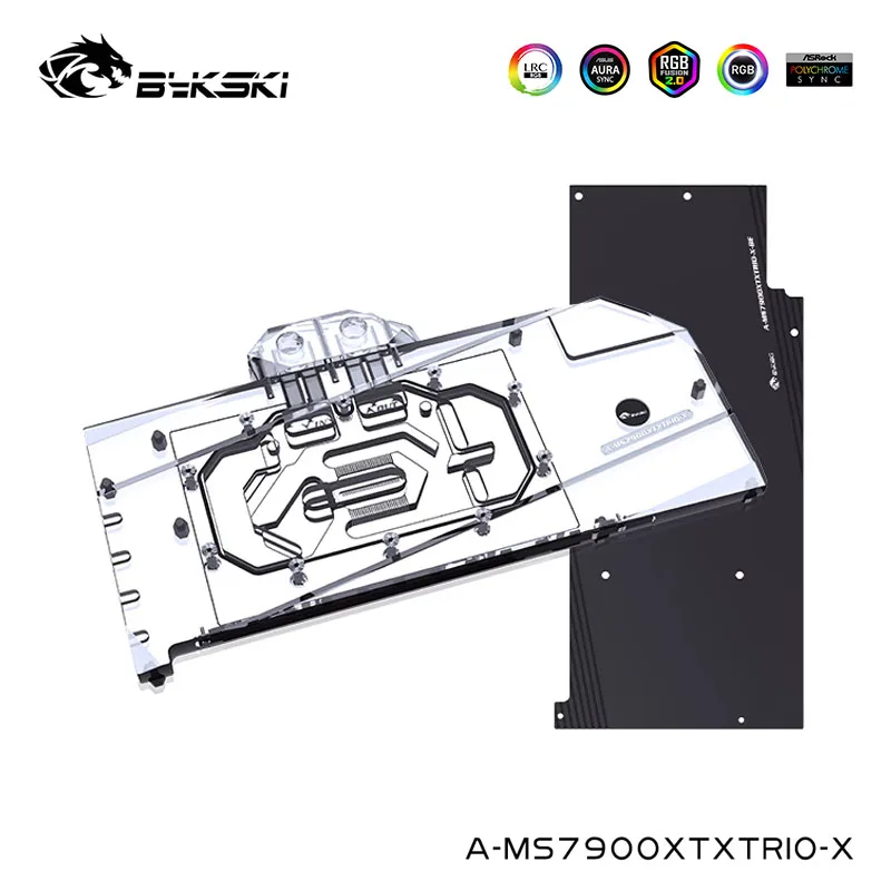 Bykski Water Block Serve Per Msi Radeon Rx 7900 Xtx Gaming Trio Classic 24G Card Cooler, Con Backplate,A-Ms7900Xtxtrio-X