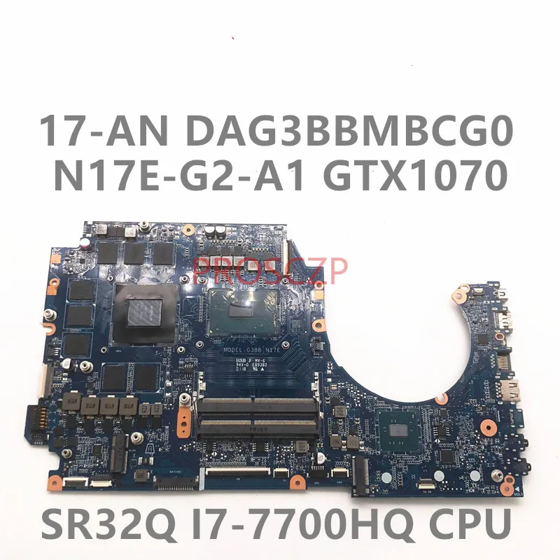 

929515-001 929515-601 DAG3BBMBCG0 With i7-7700HQ CPU GTX1070 8G-GPU For HP Omen 17 17-AN 17T-AN Laptop Motherboard 100%Tested OK