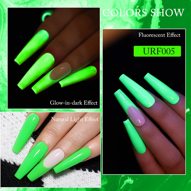 UR SUGAR Green fluorescente Glow-in-dark Gel smalto per unghie Neon UV LED Nails Gel Soak Off Gel vernice Gel luminoso per unghie 2