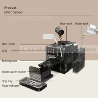 HomeWise AC-T6 Fully Automatic Coffee Maker 11 Type Fancy Coffee Electronic Refrigerated Milk Tank Latte Espresso Coffee Machine 2
