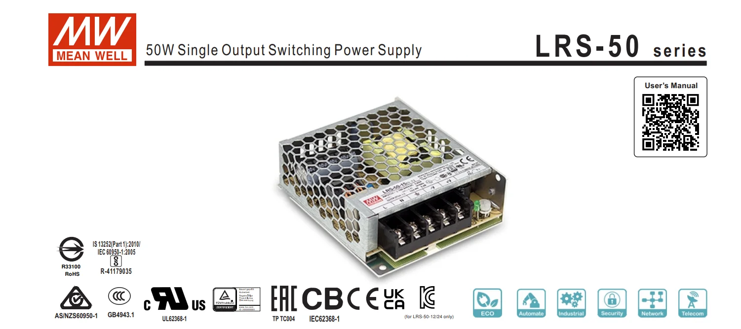 Description Picture 4 of itemMEAN WELL LRS Series Power Supply LRS-350 3.3v 5v 12v 24v 36v 48v AC/DC Single Output Enclosed Switching Power Supply Unit SMPS